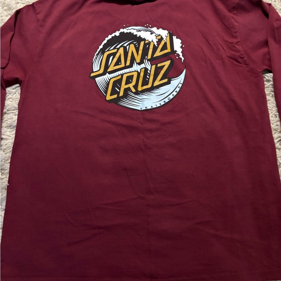 Santa Cruz Skateboards Burgundy Long Sleeve Tee Size XL - Picture 6 of 8